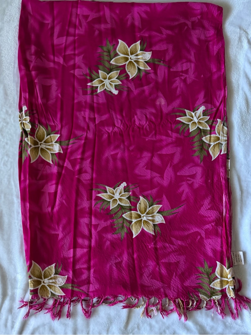 Women’s Hot Pink Floral Swim Sarong Cover-Up